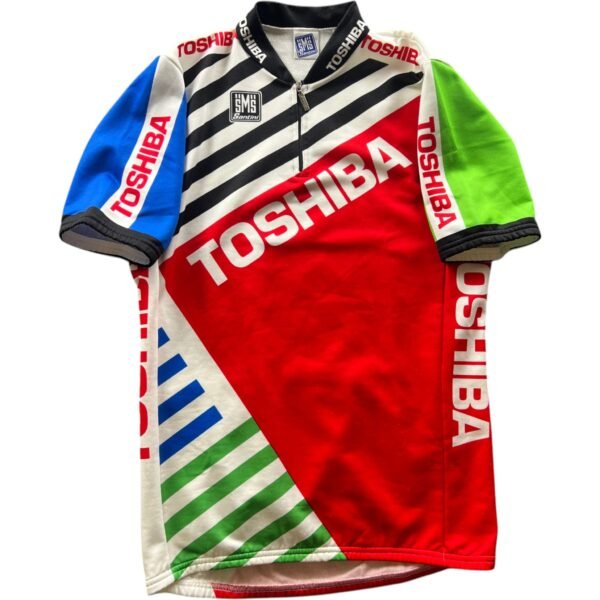 Santini SMS Toshiba La Vie Claire 1987 vintage kerékpáros mez L-es